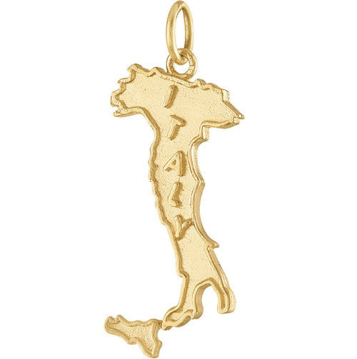 Map of Italy Engravable 14K Gold Charm